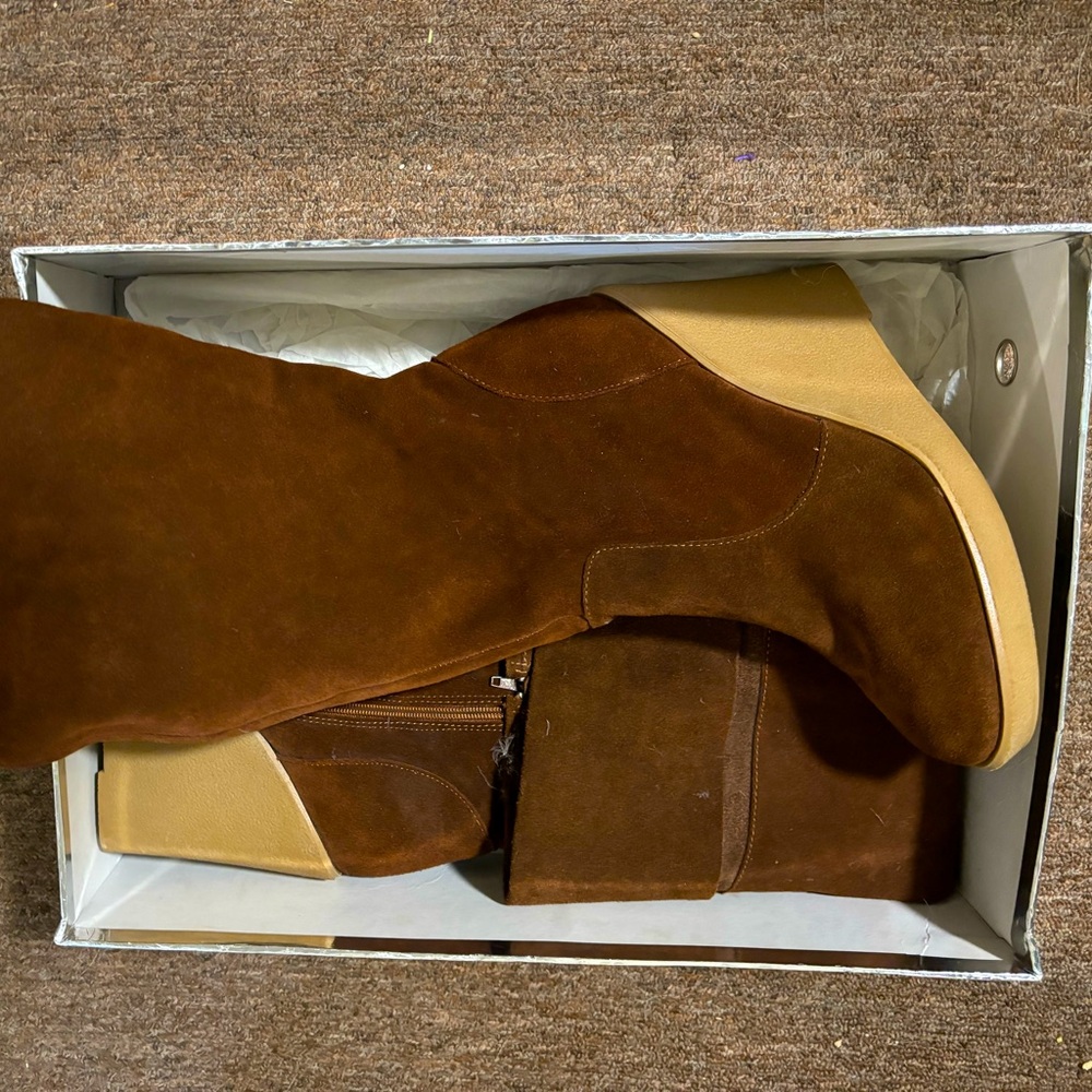 Kelsi Dagger over the knee suede boots. 10